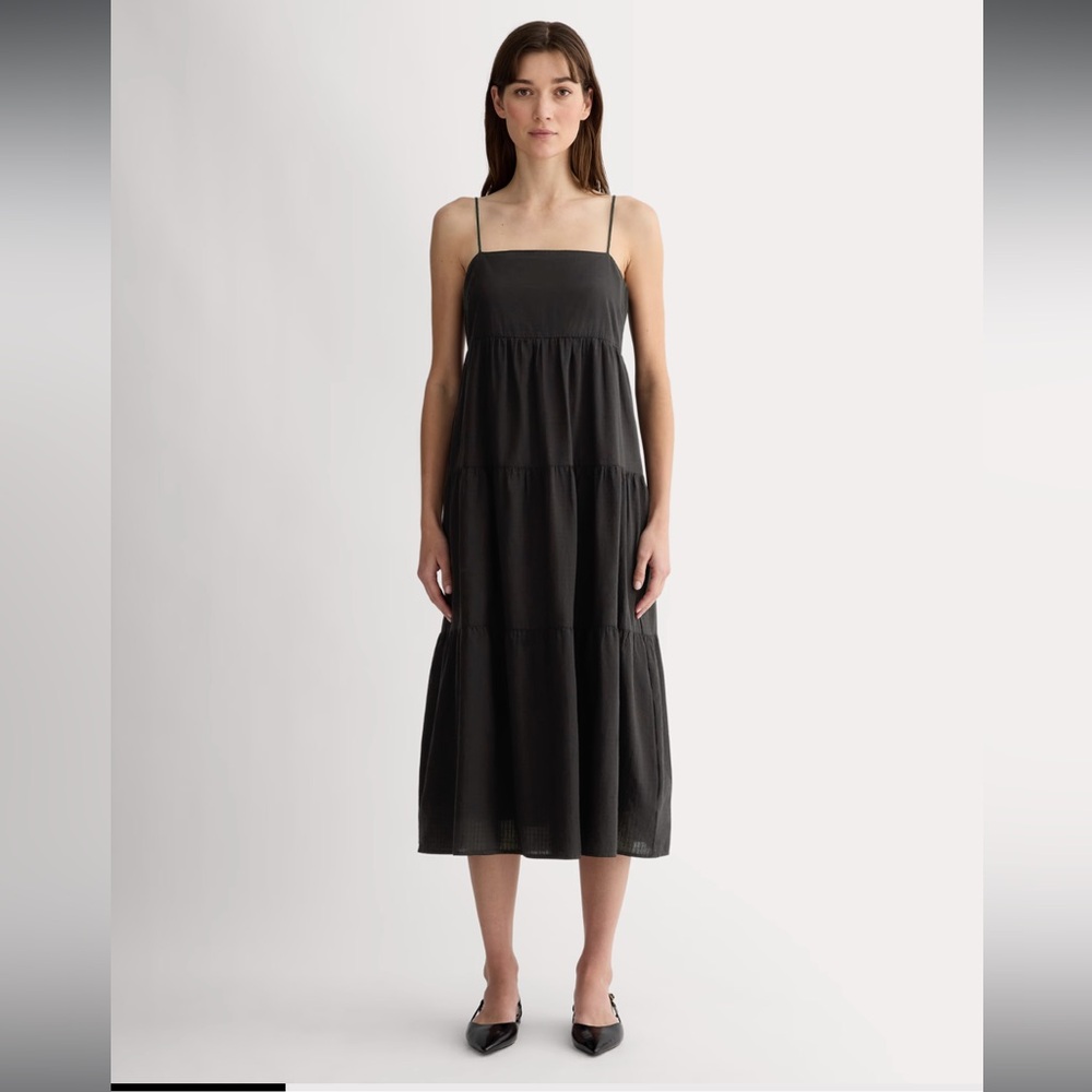 Everlane The Gauze Tiered Dress Black